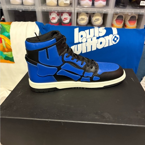 AMIRI Black and Blue High-Top Sneakers